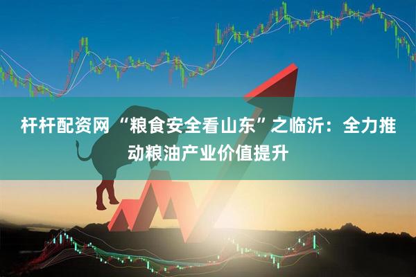 杆杆配资网 “粮食安全看山东”之临沂：全力推动粮油产业价值提升